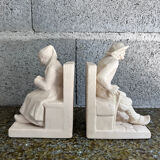 Paire de serre livres personnages bretons