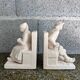 Pair of bookends with Breton characters