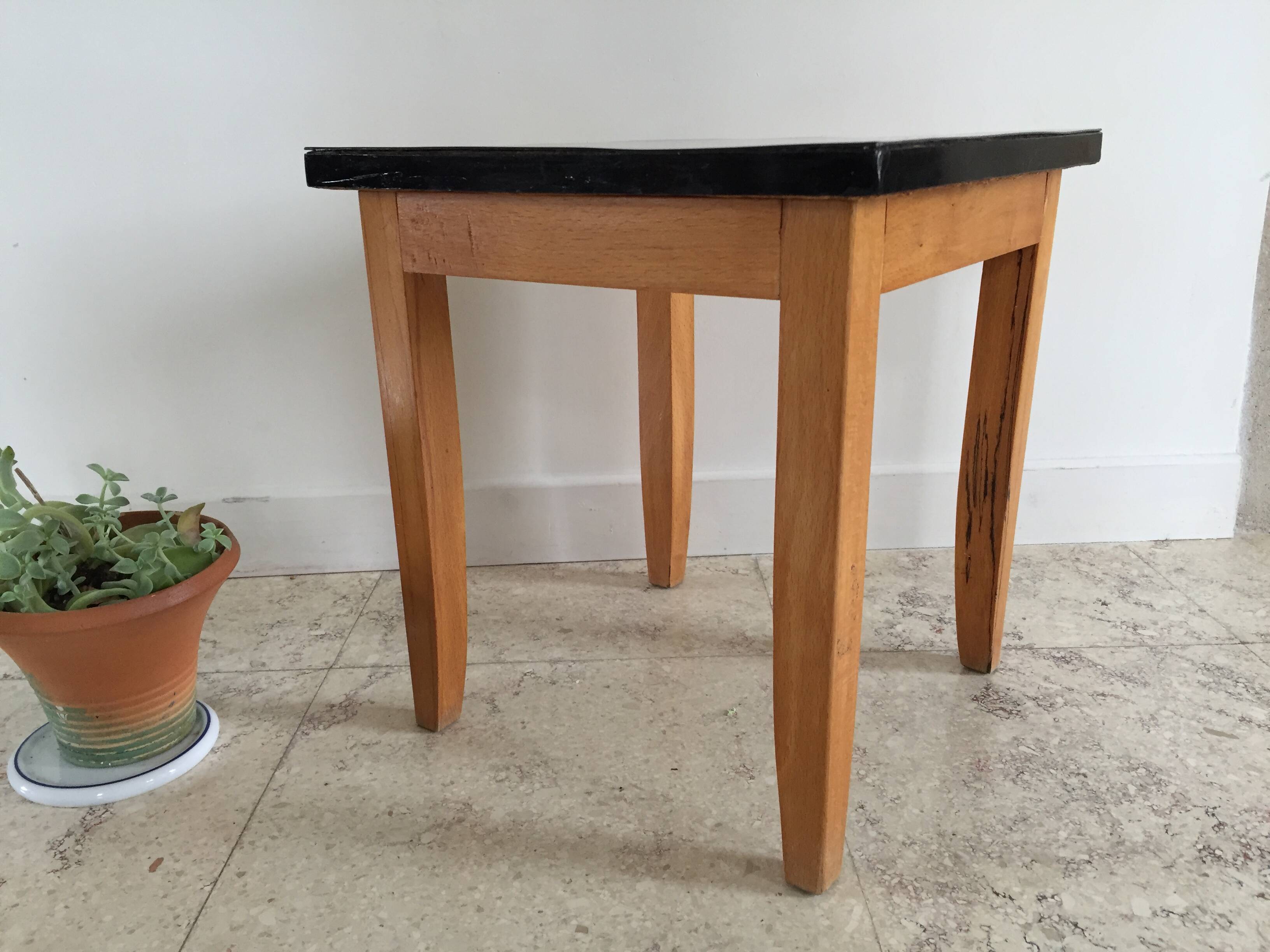 Vintage formica and wood stool