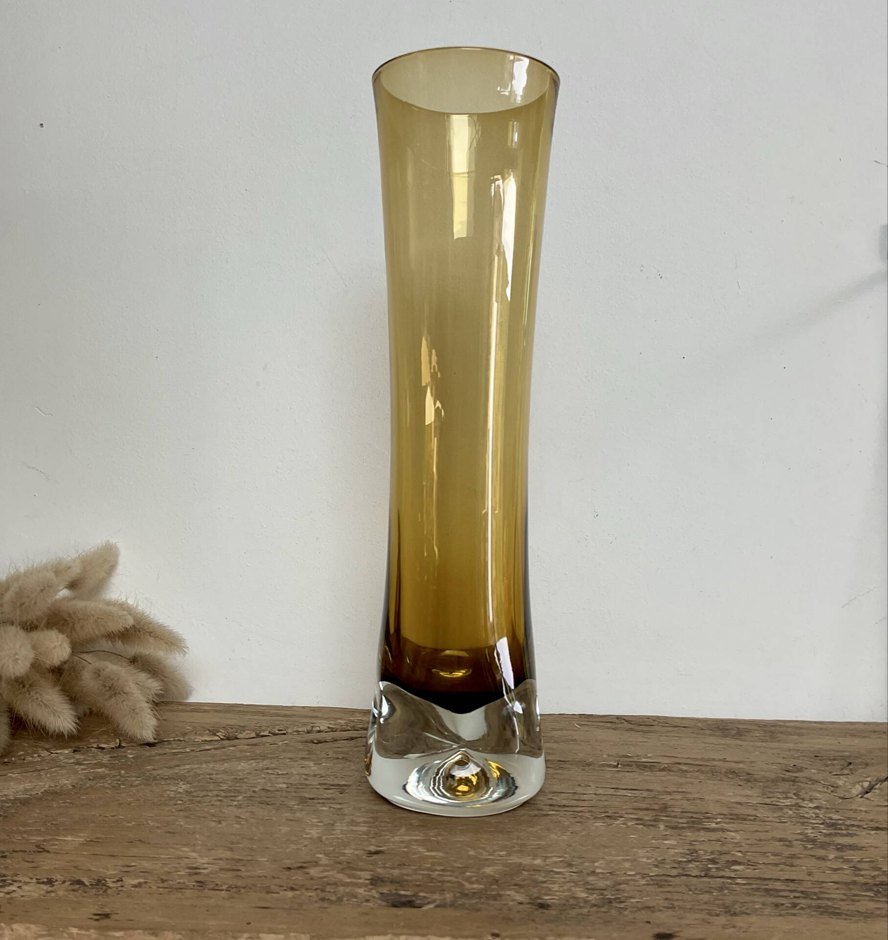 Vase verre soufflé ambre