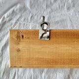 Vintage wooden coat rack - 4 cast aluminum hooks