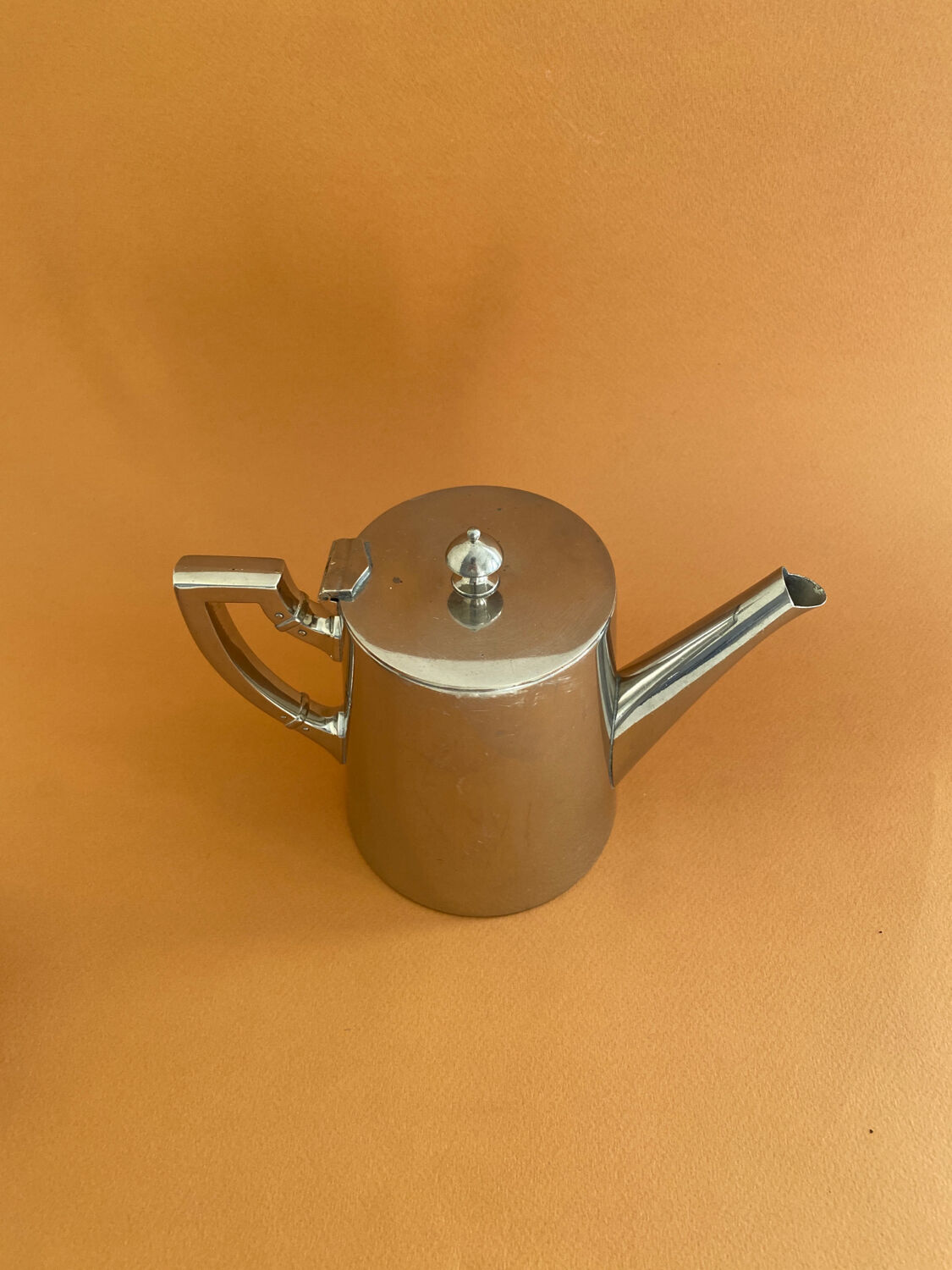 Silver metal teapot