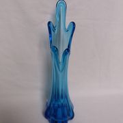 Turquoise blue blown glass vase