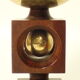 Candlestick artistic hardwood and brass half ball application
