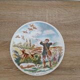 6 assiettes anciennes  sarreguemines  dv ( 1920 / 1950 ), décor " chasse "