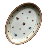 Large Limoges serving dish small flowers and gilding old porcelain Charles Ahrenfeldt