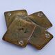 Vintage solid brass catchall tray "Four Aces" playing cards - 1950s