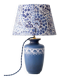Dutch blue and white ceramic table lamp, 1977, with a new Liberty London shade.
