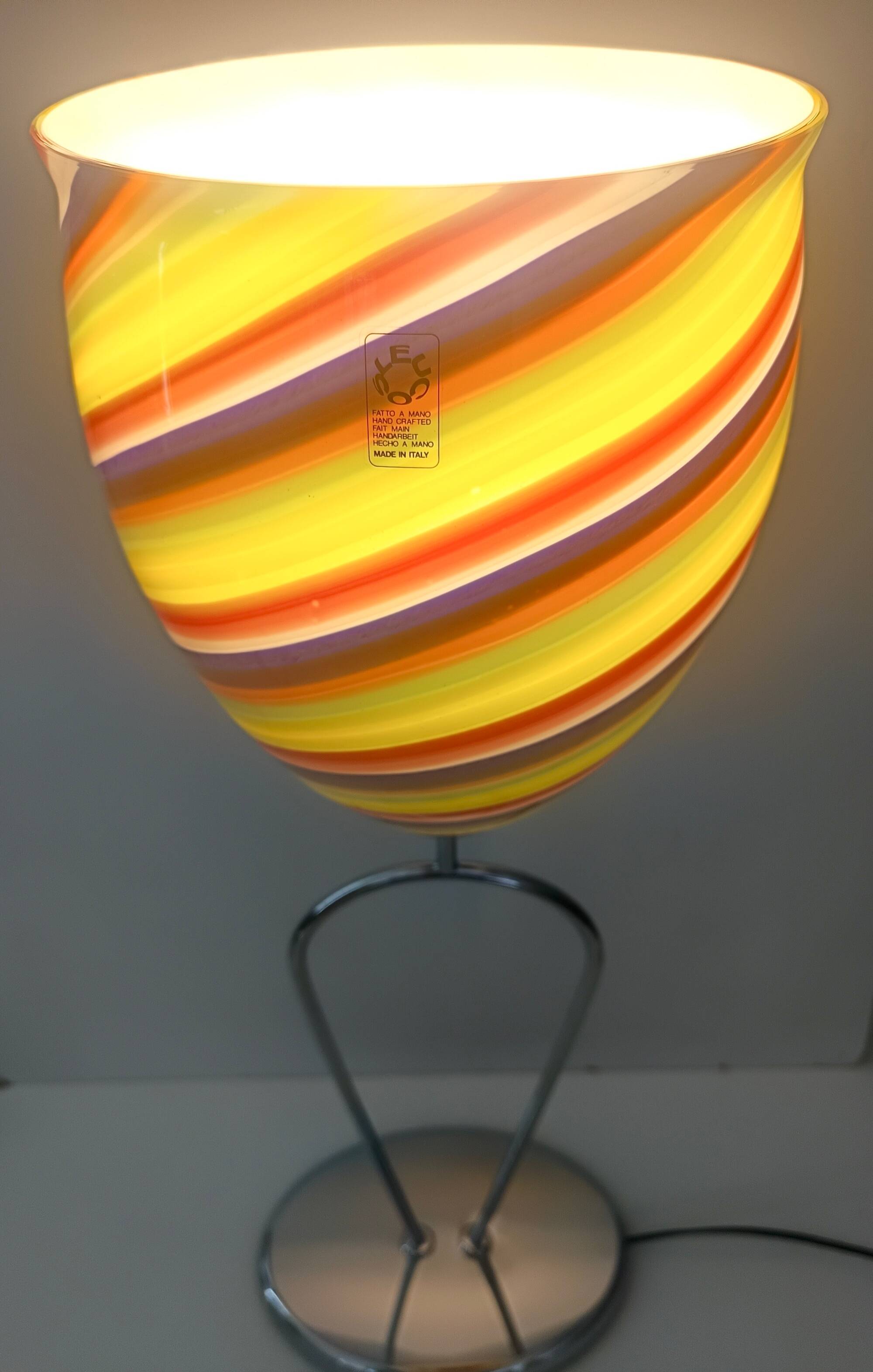 Multicolored Murano Glass Table Lamp by Leucos, Italy 1980s