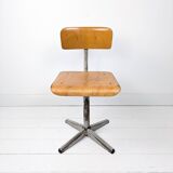 Mid Century Chaise d'école Chaise d'enfant Bois Métal Vintage Rétro Chambre d'enfant Pied Skandi Sca