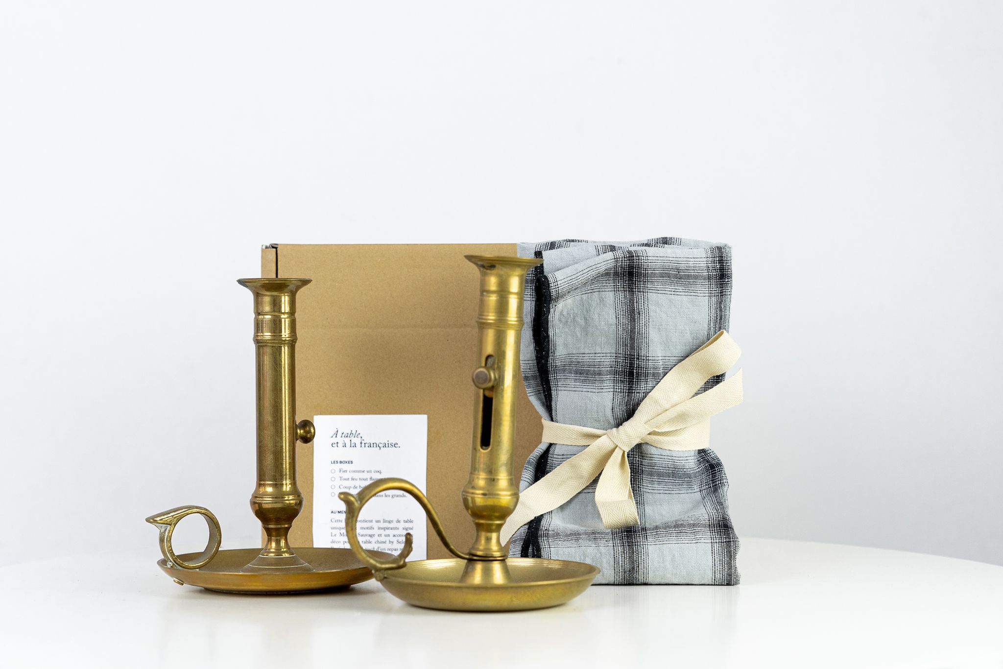 2 candle holders and 2 tea towels — All fire all flame #76