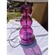 Lampe vintage en chrome et verre de couleur