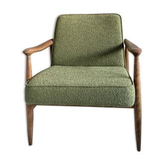 Original vintage polish chair GFM-87 designed by Juliusz Kędziorek in curled fabric