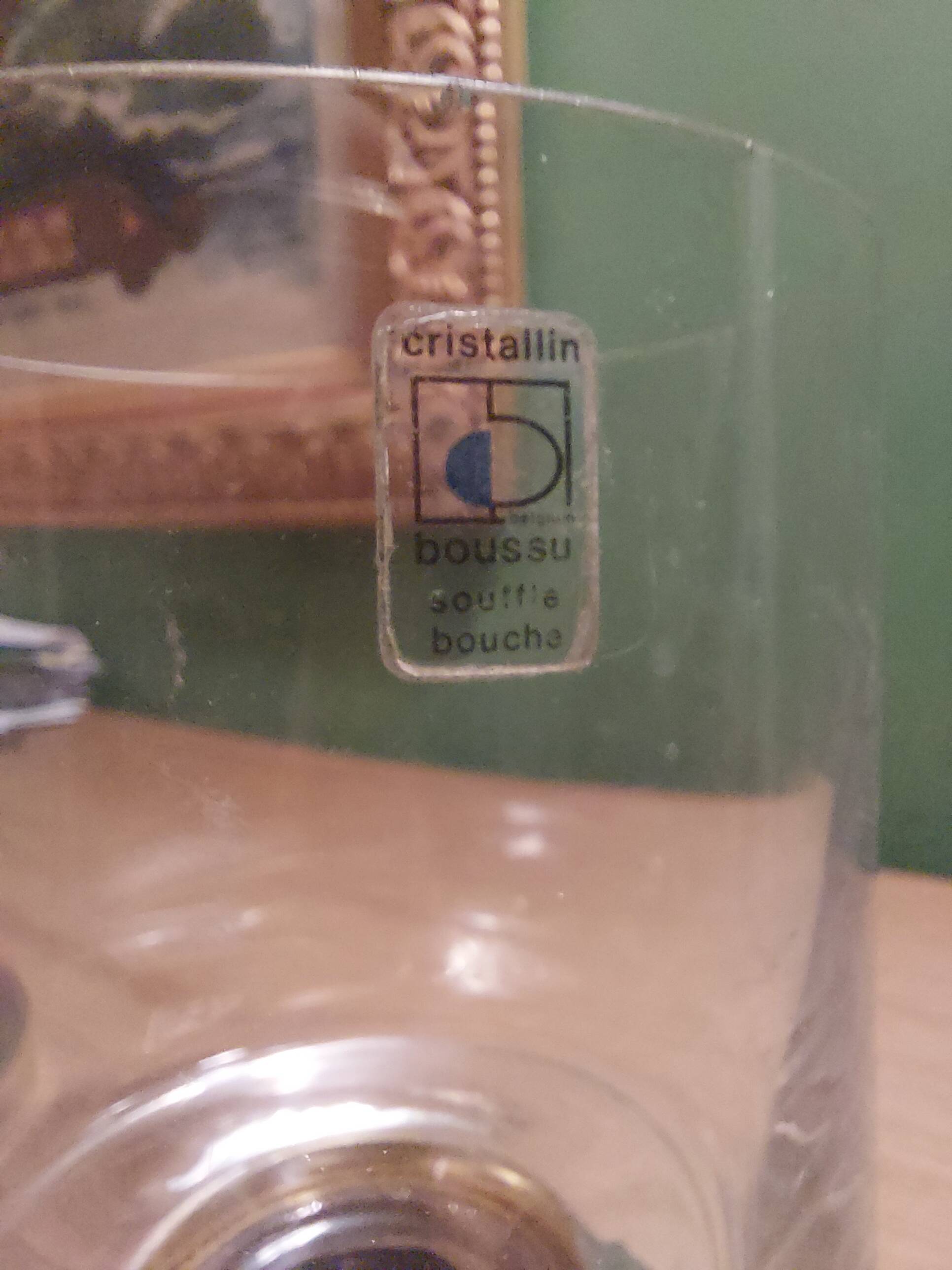 Pot bocal en verre et métla argenté Boussu