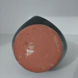 Signed enameled vase with asymmetrical free form