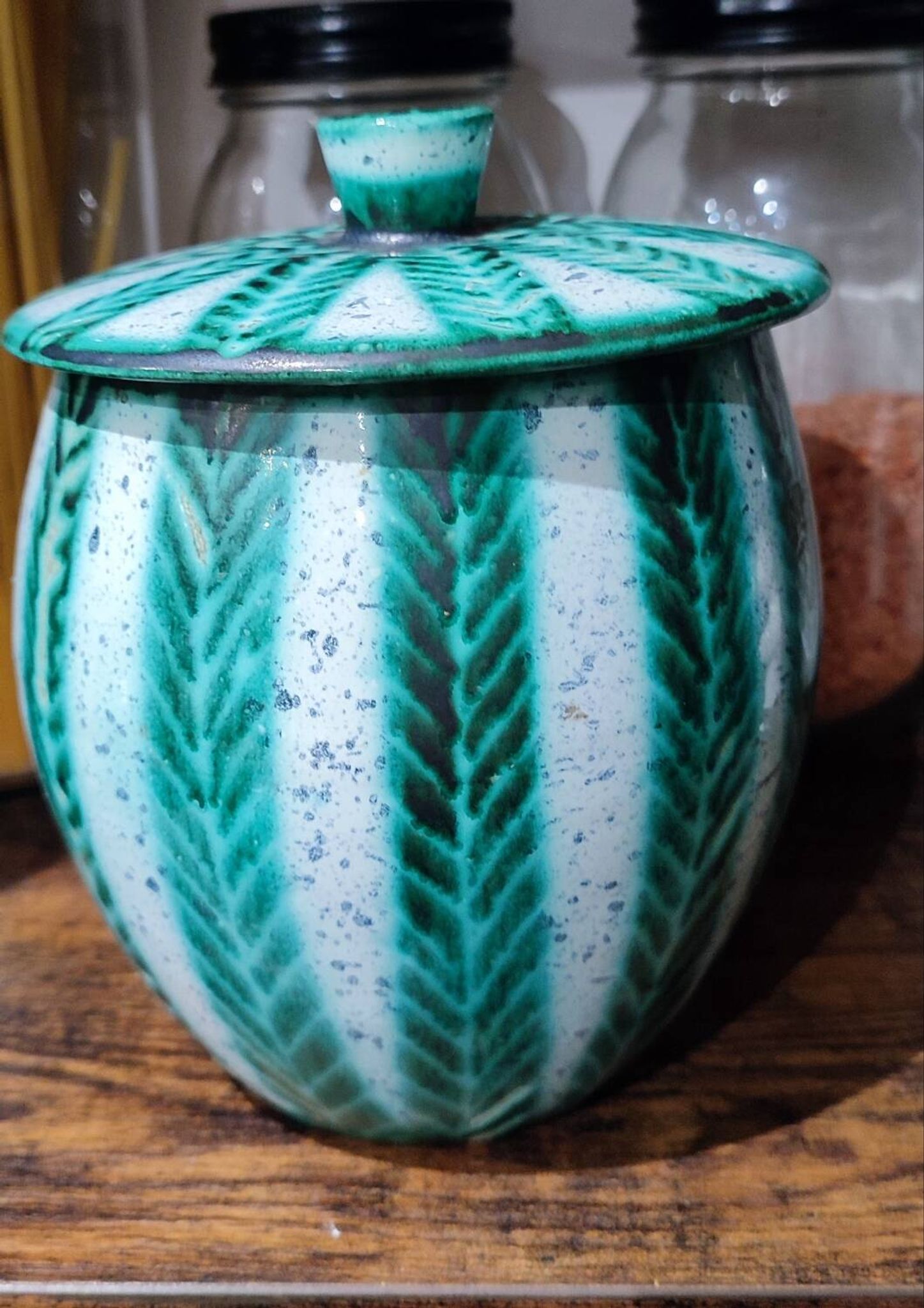 Vallauris ceramic covered pot signed Charles Voltz