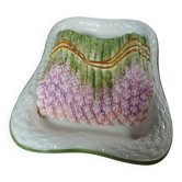 Grand plat ancien Barbotine/ asperges 