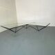 Table Basse Moderniste Furtive en Acier et Verre, Italie, années 1980