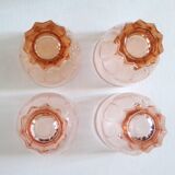 Set of 4 pink digestive glasses, Luminarc
