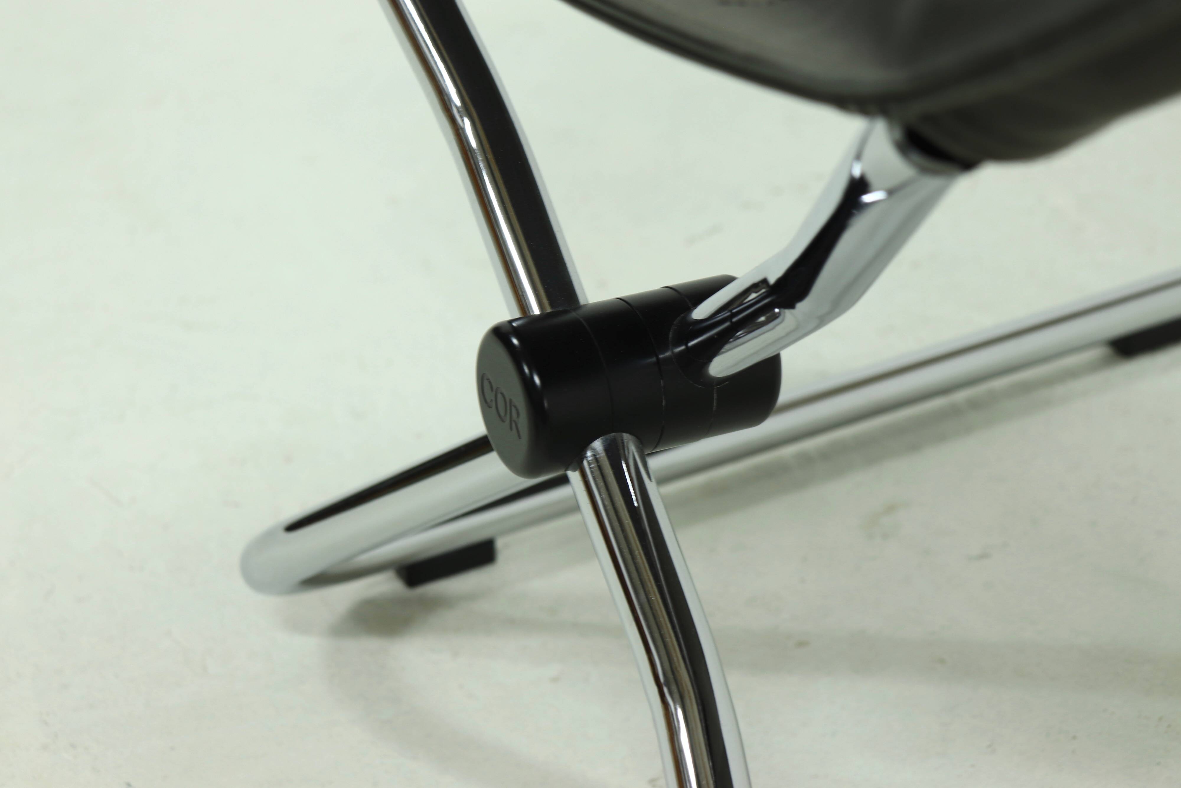 Leather Lounge Chair by Simon Desanta for COR Germany 1980s