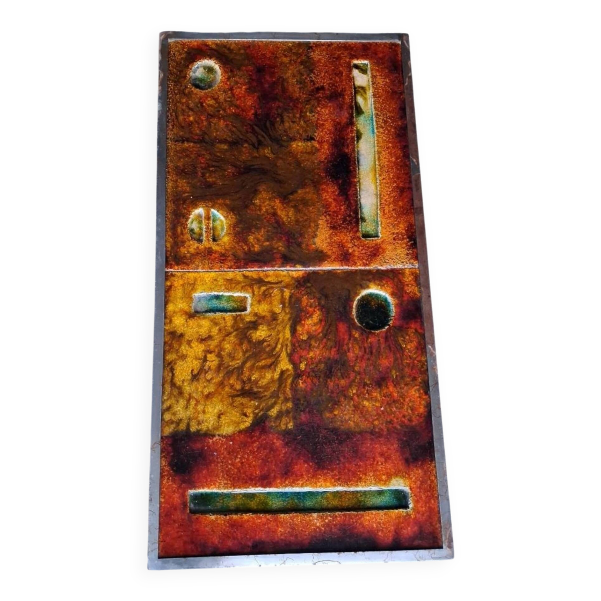 Coffee table in glazed lava stone by Robert & Jean Cloutier 1950