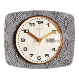 Vintage clock rectangular silent wall clock "Golden Blue Spotlight"