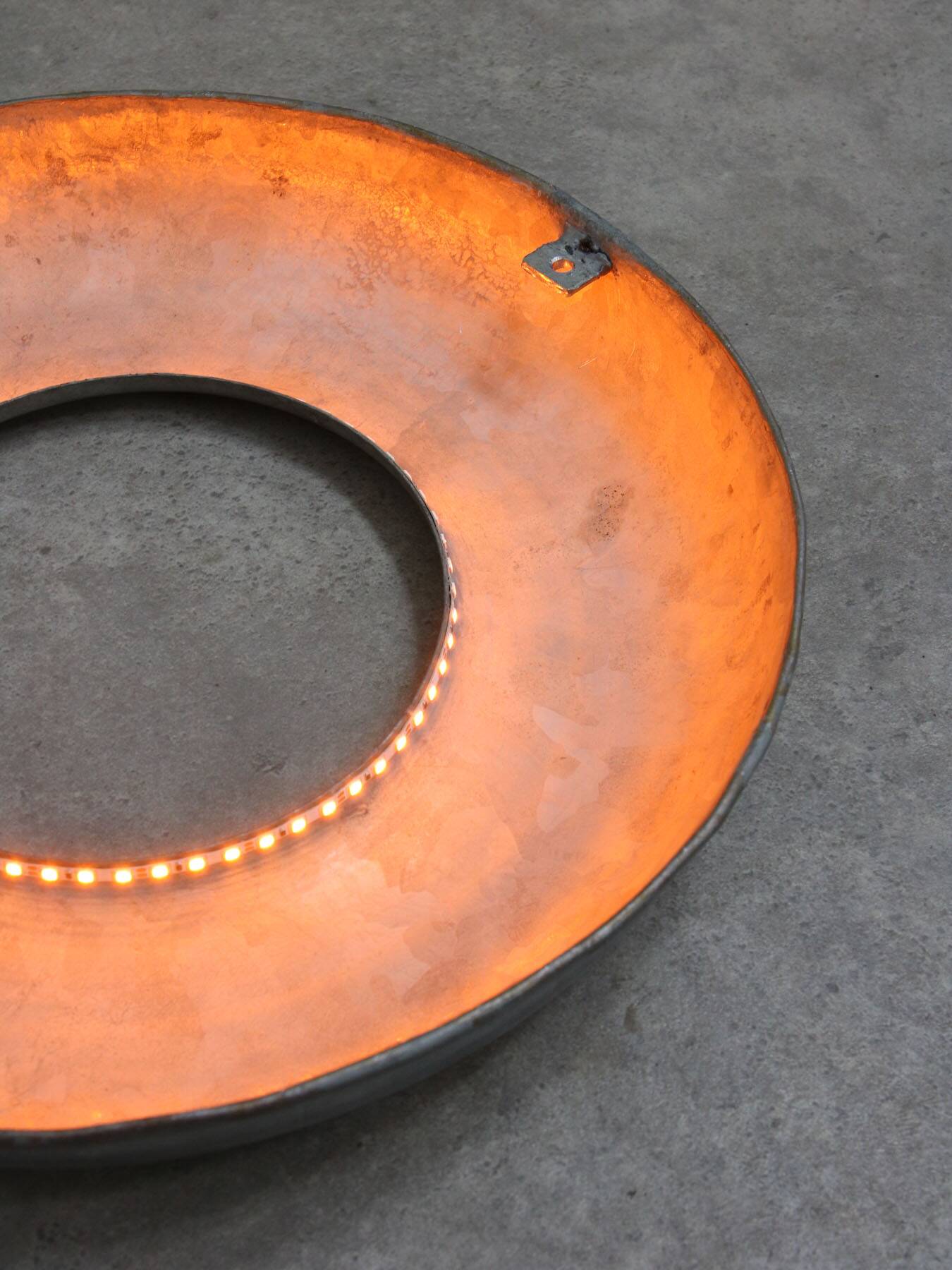 Vintage Italian Metal Donought Wall Lamp