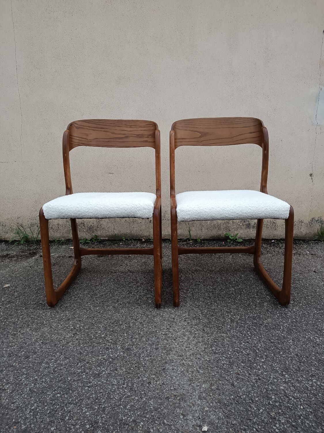 Paire de chaises Baumann traîneau