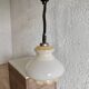 Vintage White Glass Pendant Lamp: Mid-Century Modern Kitchen Lighting