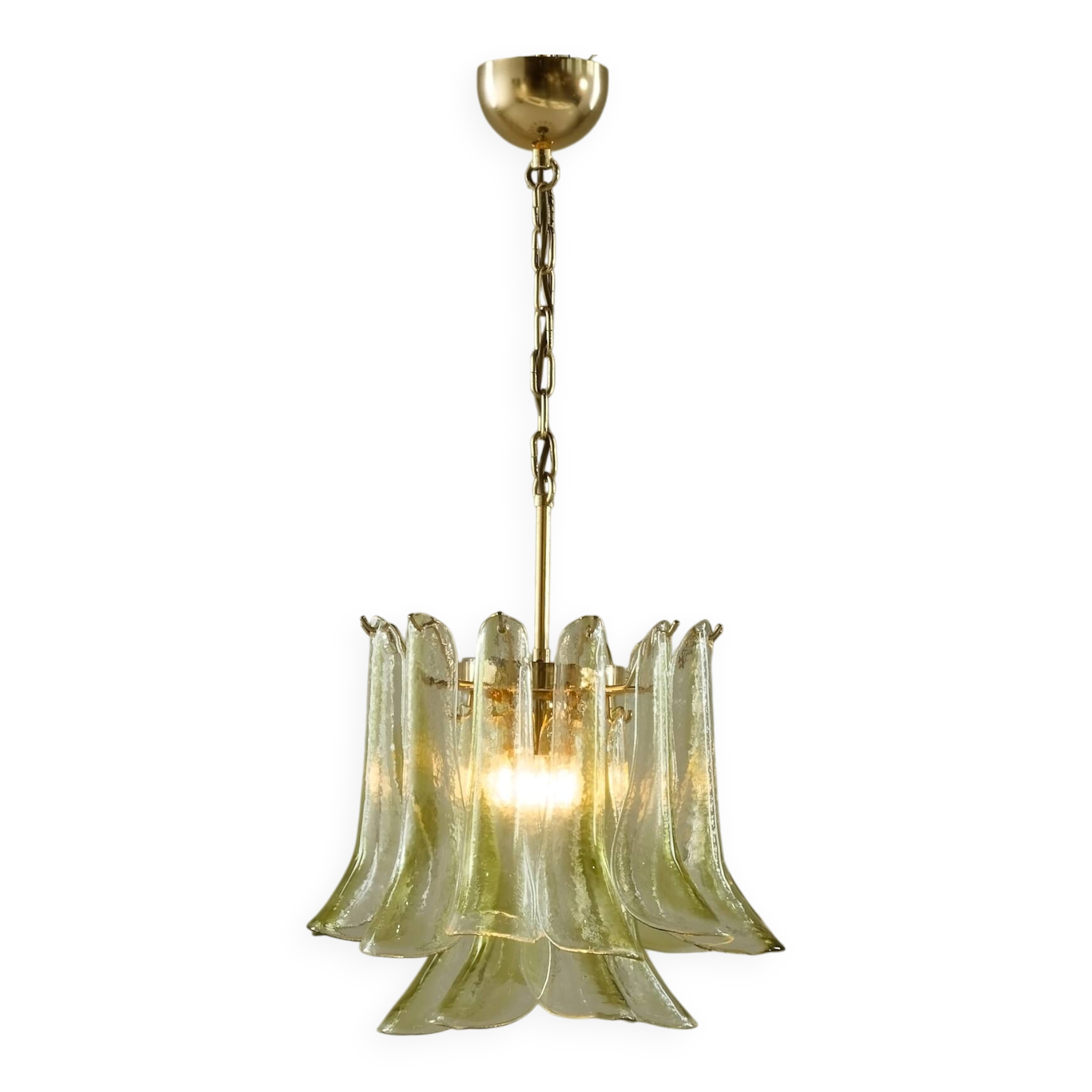 Chandelier en laiton et en verre de Murano La Murrina, années 1970