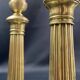 Pair of 19th century gilt bronze candlesticks with fluted shafts, Restoration