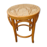 Tabouret en bois courbé et cannage