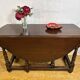 Jacobean Revival Solid Oak Gate Leg Drop Leaf Table 1900 English Antique