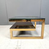 Table basse plaquée or 23 carats, années 1970