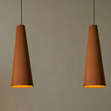 'Conus' pendant lamp in pine by Jørgen Wolff