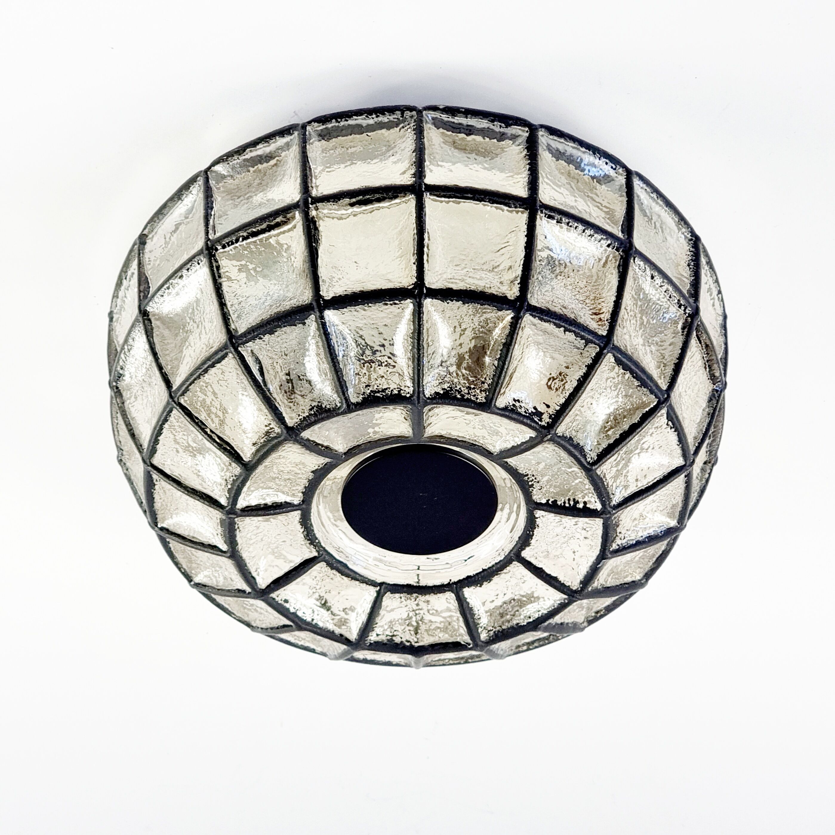 Mid-Century Glass Flush Mount from Limburg, Germany, 1960s