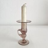 Vintage Biot bubble-blown glass candlestick