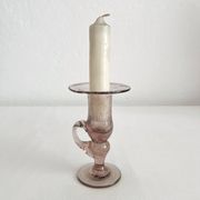 Bougeoir en verre soufflé bullé Biot vintage