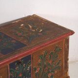Antique wedding chest with polychrome floral motifs (circa 1860) #104