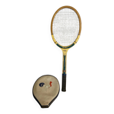 Vintage Montana Gold Seal Wooden Tennis Racket + Rooster Sporting Case