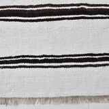 White Brown Striped Turkish Runner Rug, 70x310Cm