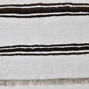 White Brown Striped Turkish Runner Rug, 70x310Cm
