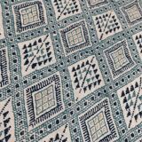 Handmade white blue and beige margoum rug