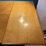Table à manger avec 2 rallonges pieds compas