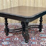 Oak dining table with beech base and 3 extensions