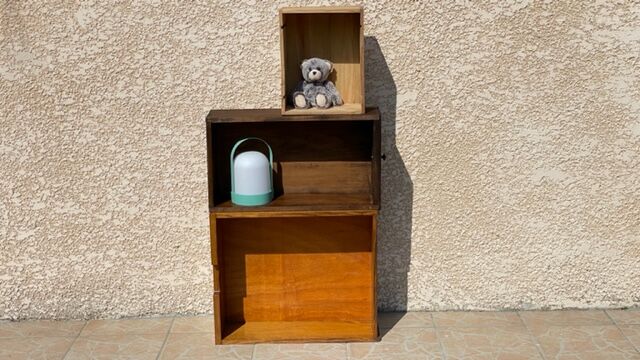 Vintage oak geometric drawer floor