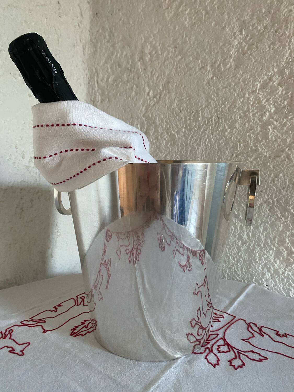 Saint Medard silver-plated metal champagne bucket