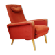 Fauteuil avec repose-pied des années 50