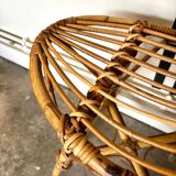 Rattan stool, 1960s-1970s