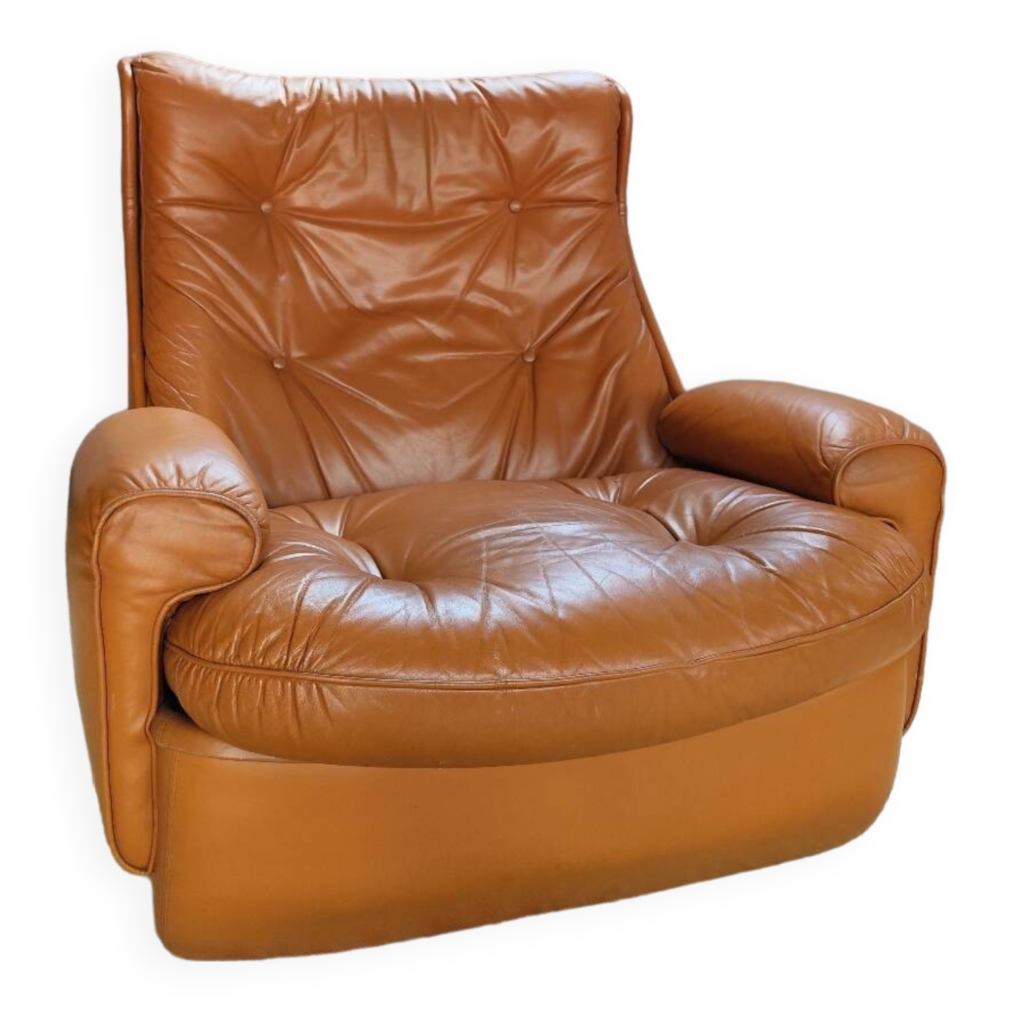 Michel Cadestin leather armchair for Airbone